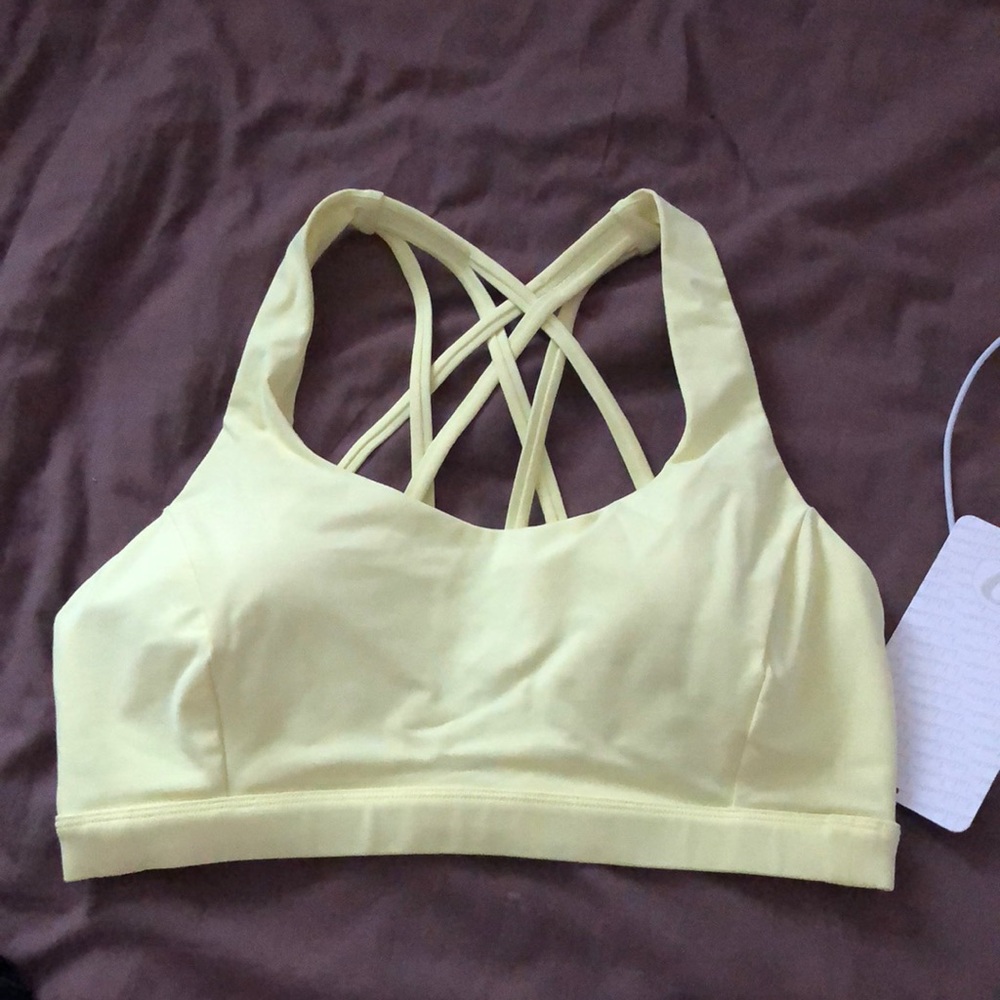 LULULEMON FREE TO BE SERENE BRA - SHEER LEMON SZ 8